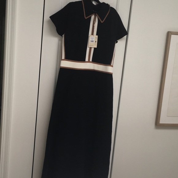ME+EM Dresses & Skirts - NWT! ME+EM Collared Contrast-Stripe Merino Wool-Blend Maxi Dress
